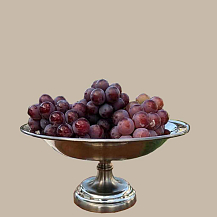 Centro de Mesa Operta em Estanho (Fruteira com Uvas) - Fosco - CSAEstanho