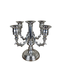 Candelabro Trabalhado 5 Velas em Estanho - Polido - CSAEstanho