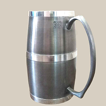 Caneca Barril de Estanho 3 Frisos 420 ml - Fosco - CSAEstanho